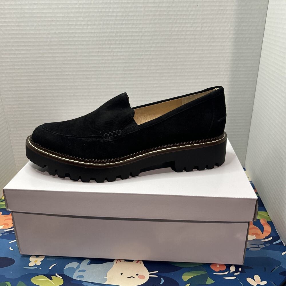 J.Jill Maeve Lug-sole Suede Loafers In Black Size 10 NIB $140